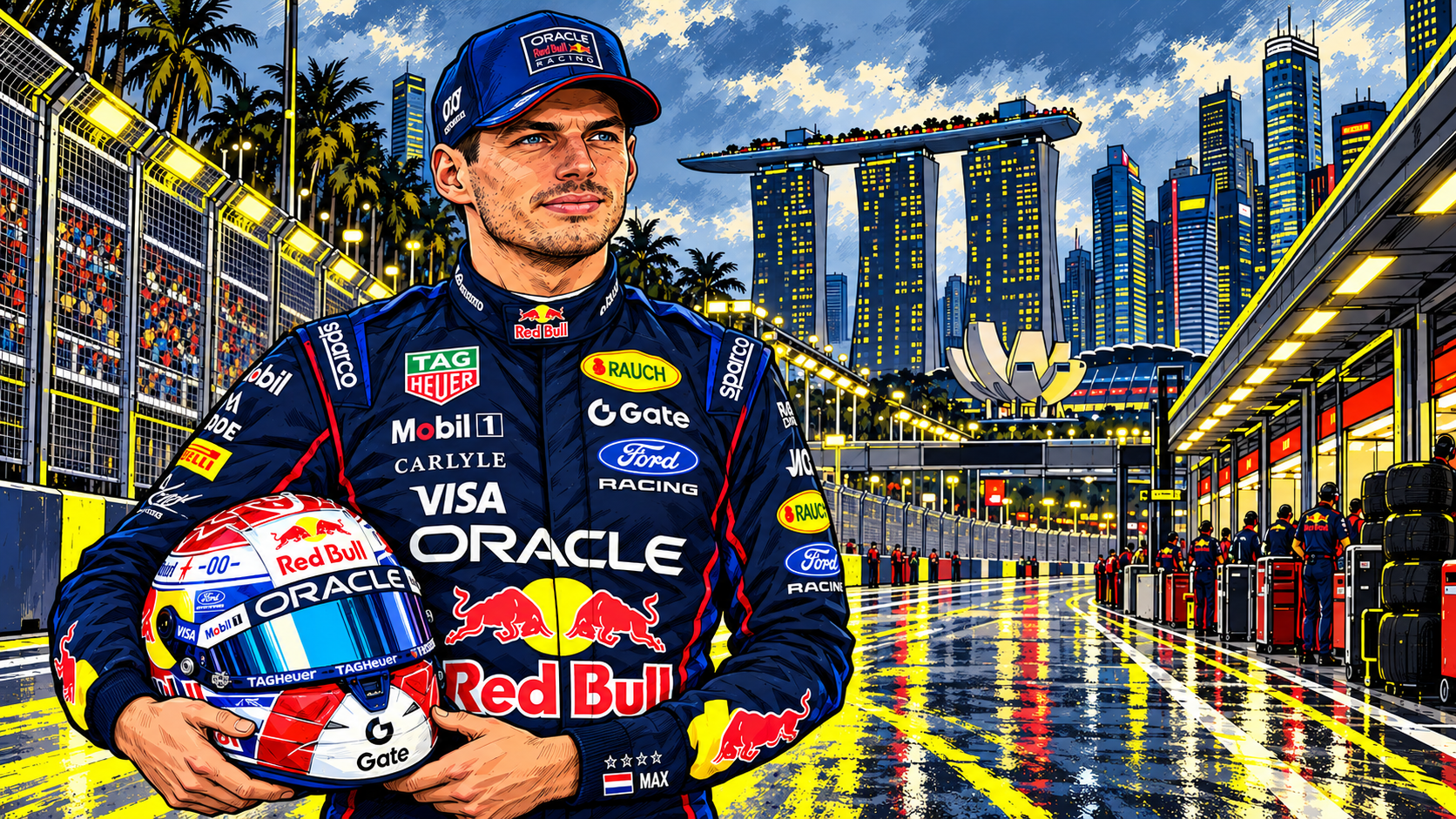 Verstappen wins chaotic Singapore Sprint as Russell crashes and McLarens collide
