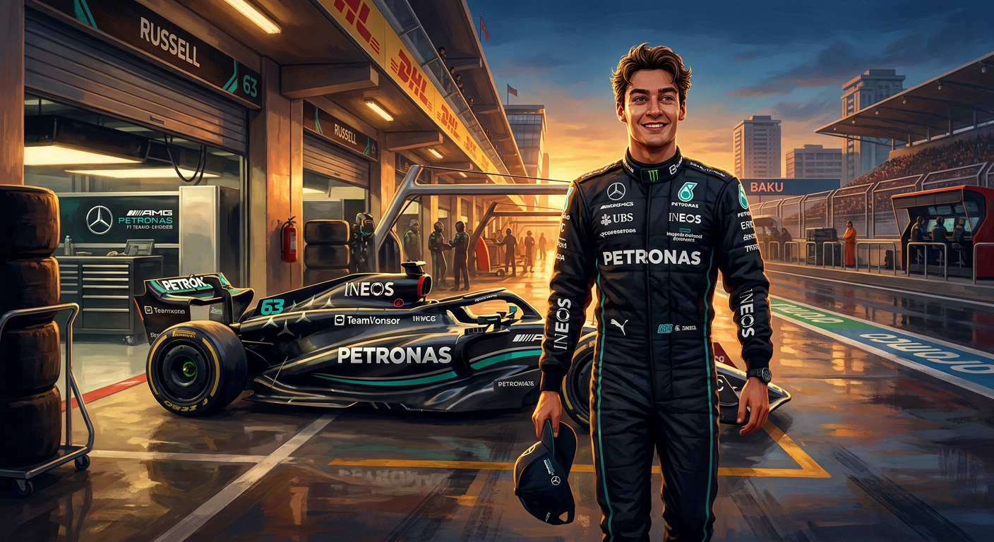Russell sweeps Thursday practice to lead Mercedes in Baku