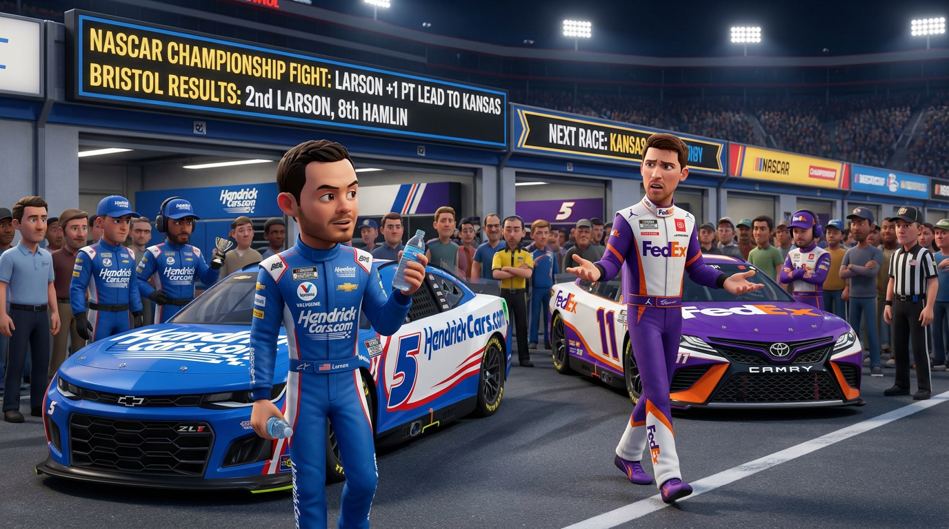 Larson and Hamlin take one-point NASCAR fight to Kansas