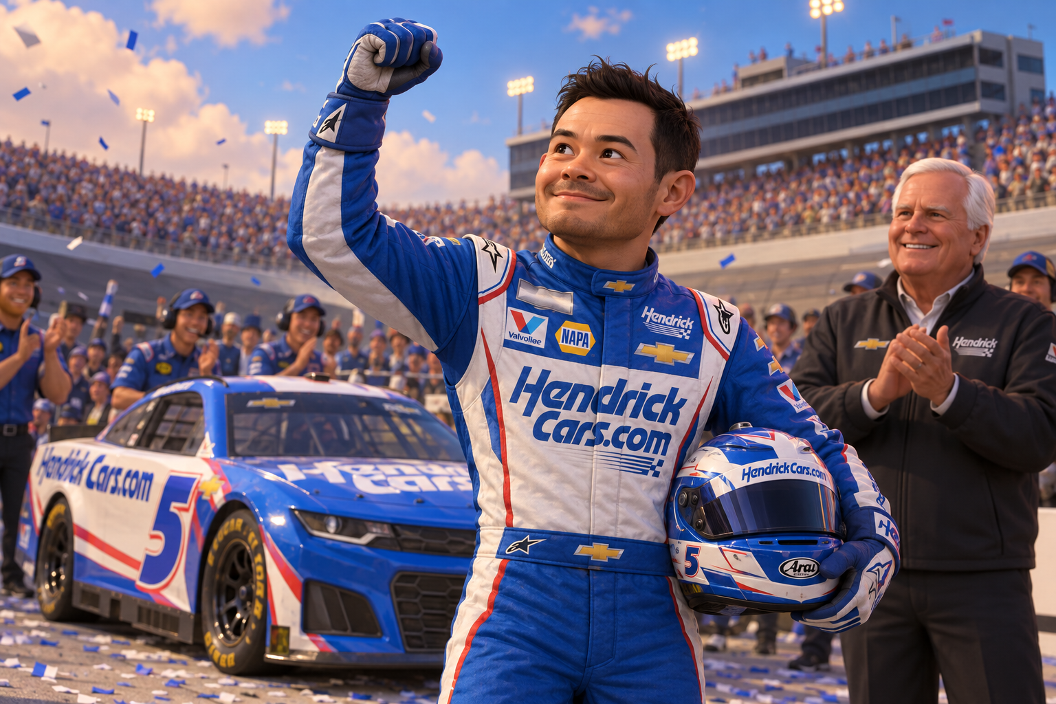 Larson sweeps Kansas for maximum 76-point haul