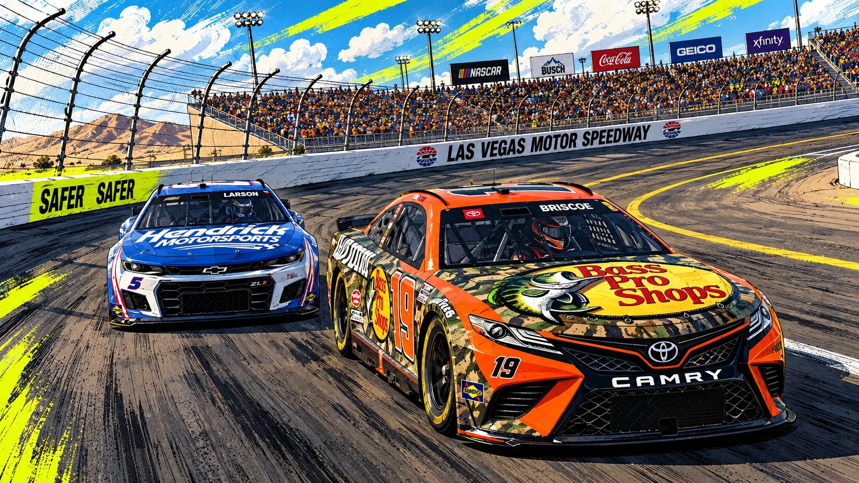 Chase Briscoe holds off Larson to win at Las Vegas