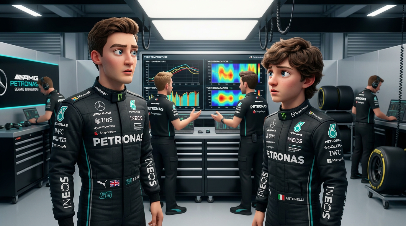 Mercedes battles tire trouble on tough Sepang Friday