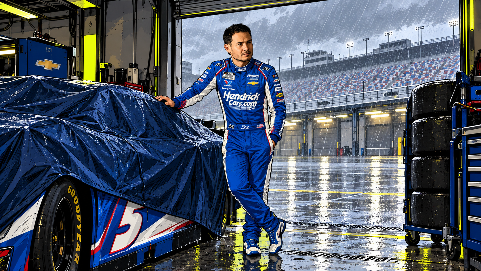 Charlotte Cup qualifying canceled, Larson handed pole