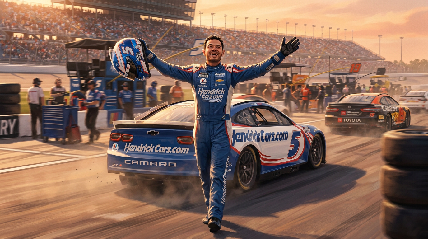 Larson sweeps Kansas for maximum 76-point haul