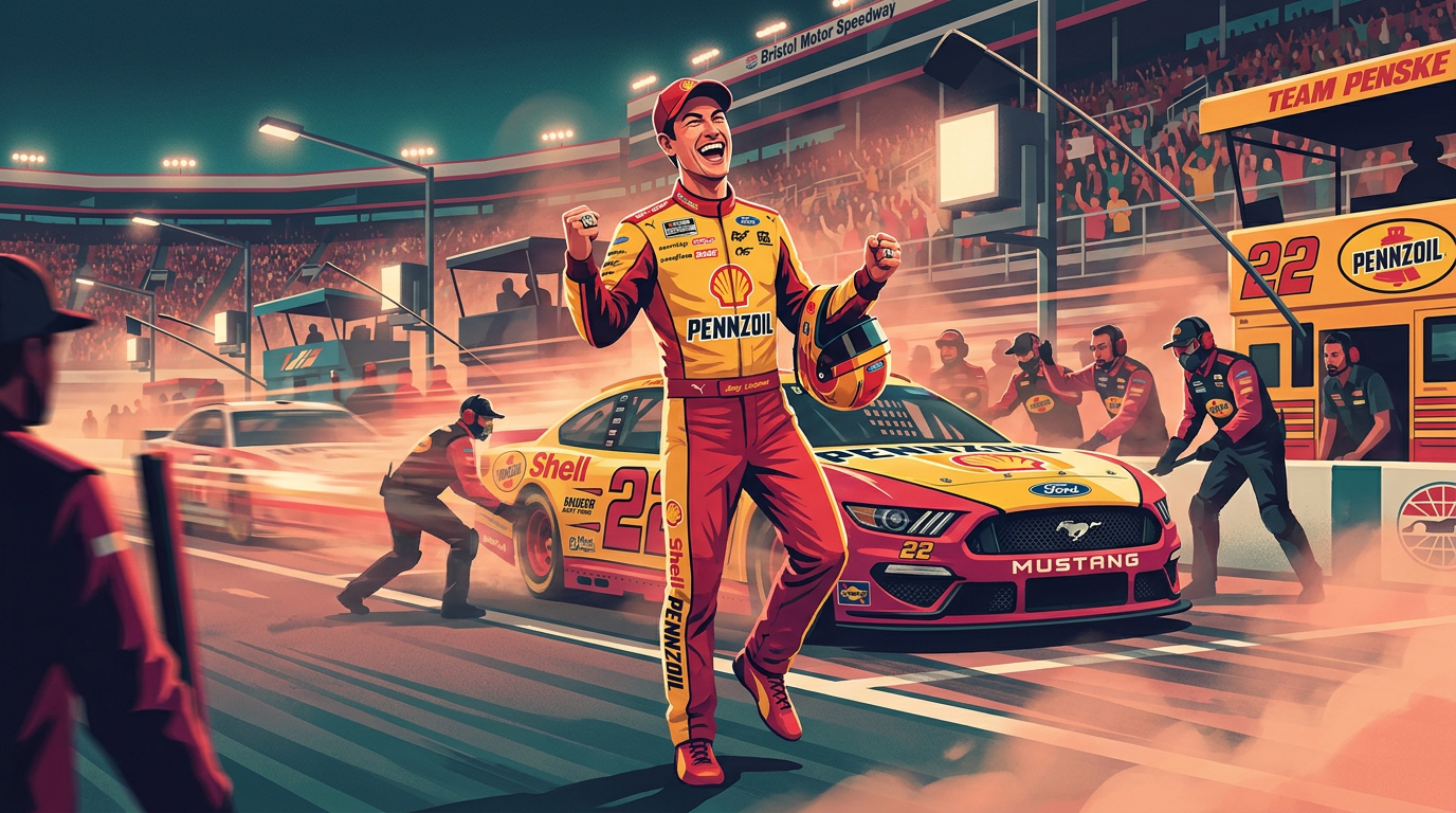 Logano crashes Larson-Hamlin duel with Bristol breakthrough
