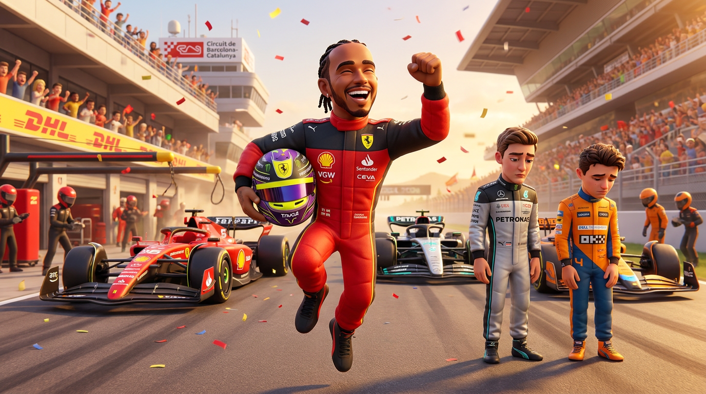 Hamilton masters Barcelona strategy for maiden Ferrari victory