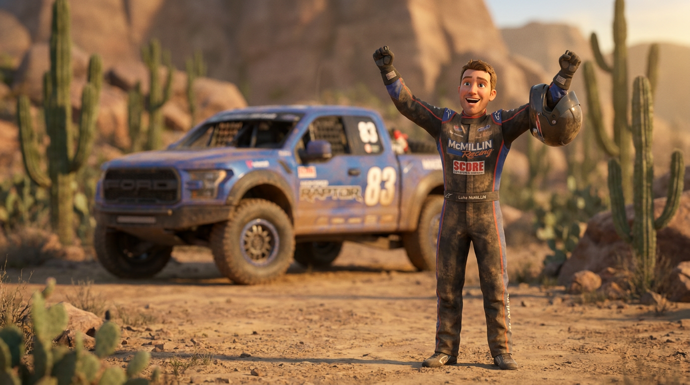 Luke McMillin joins Trophy Truck’s rare three-win club