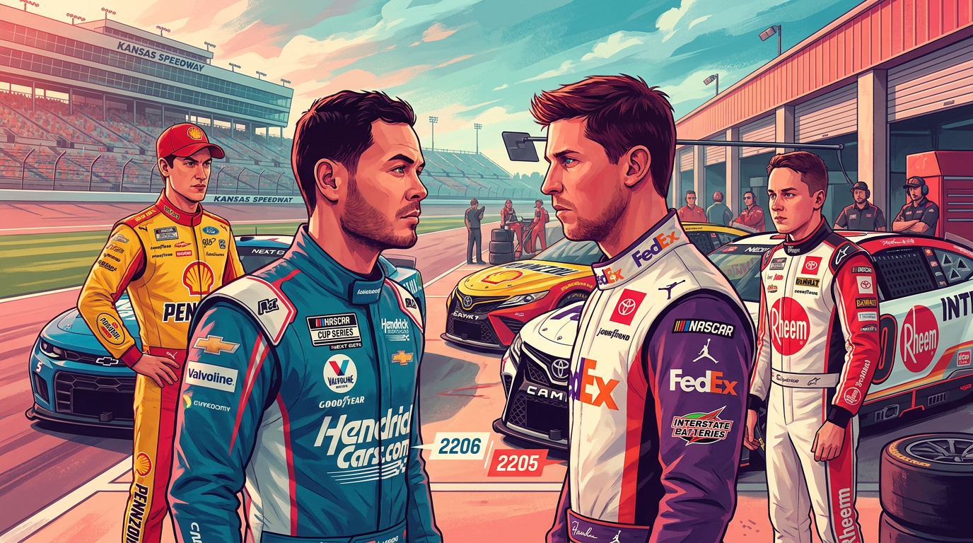 Larson and Hamlin take one-point NASCAR fight to Kansas