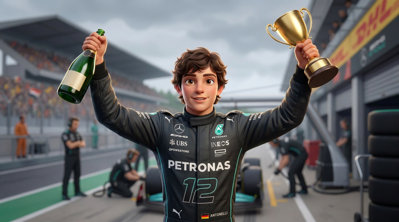 Kimi Antonelli passes Leclerc to win Belgian Grand Prix